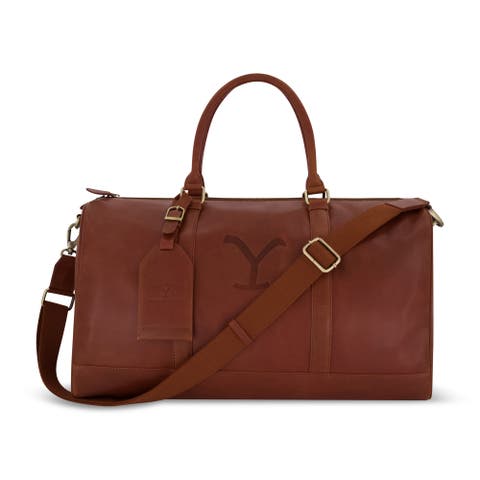 Genuine leather 21 inch duffle, with burnished gold detailing