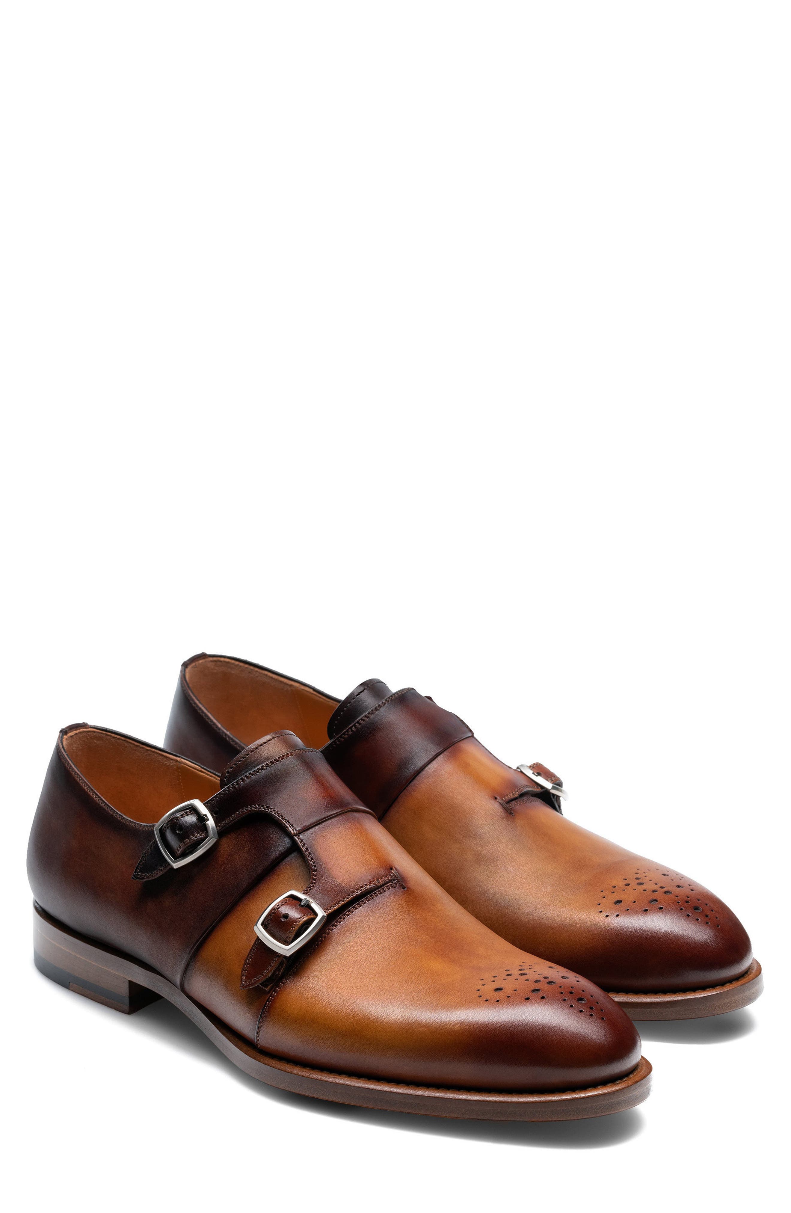 Maurici Diversa Monk Strap Shoe, Main, color, CUERO / MID BROWN
