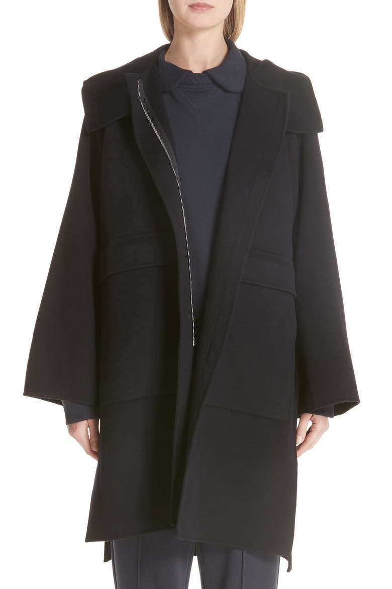Candia Double Faced Wool & Cashmere Coat, Main, color, NIGHT