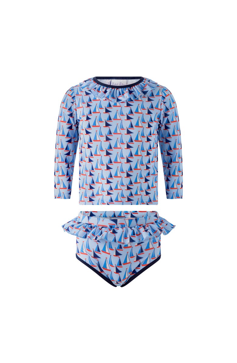 Rachel Riley Sailboat Rashguard Set, Main, color, Blue