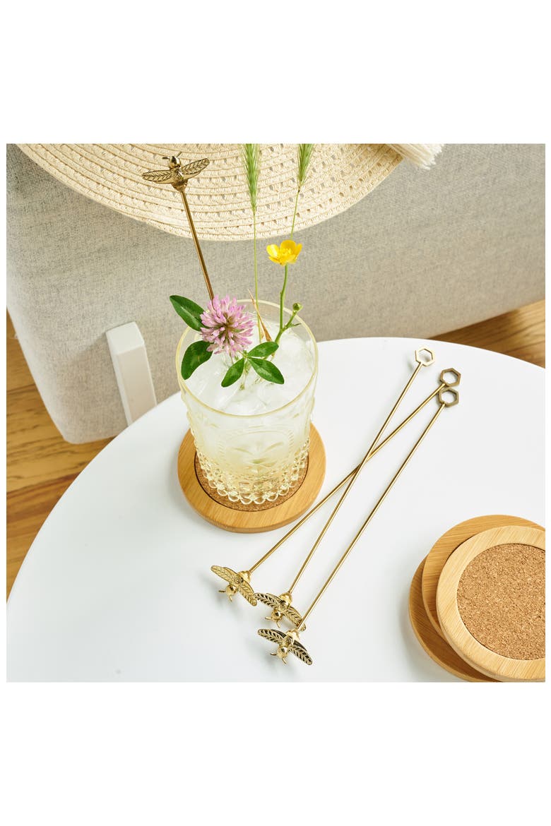 Bumble Bee Stir Sticks, Alternate, color, GOLD