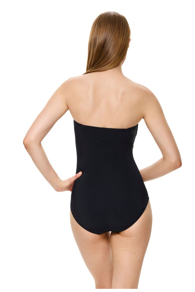 Luxe Allure Bandeau One Piece, Alternate, color, Black-Gold