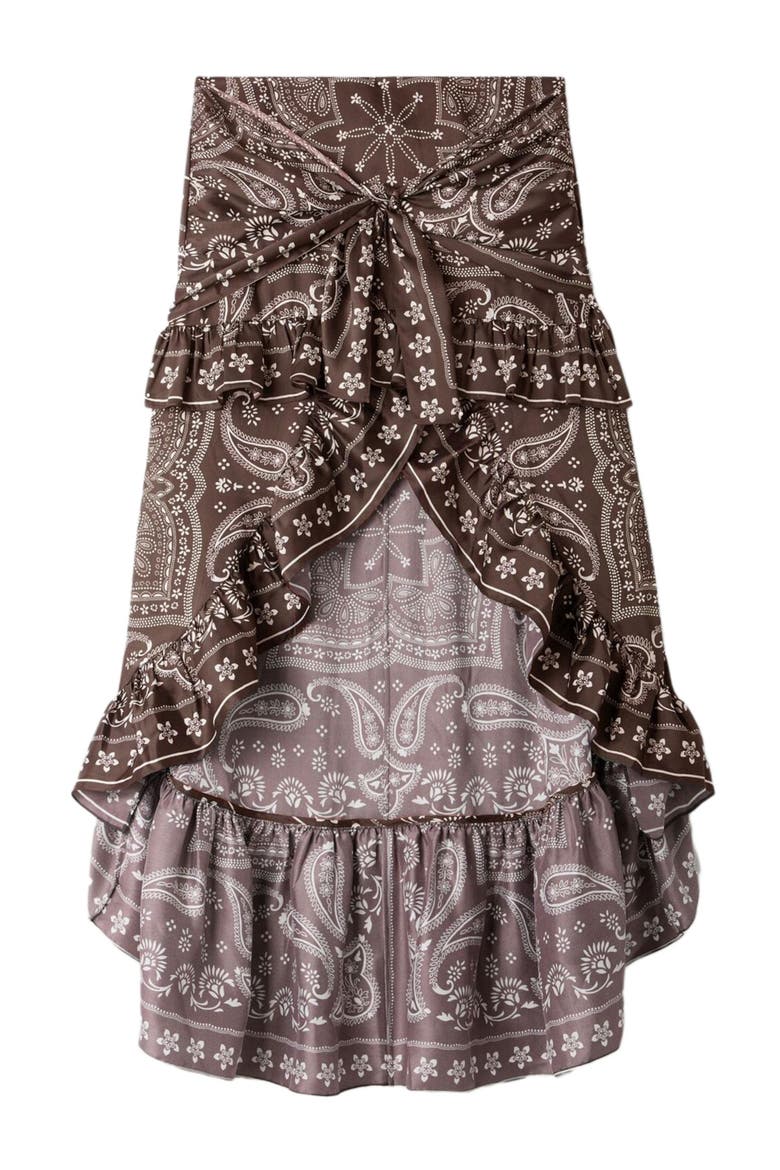 Bandana print short skirt, Alternate, color, Taupe / white
