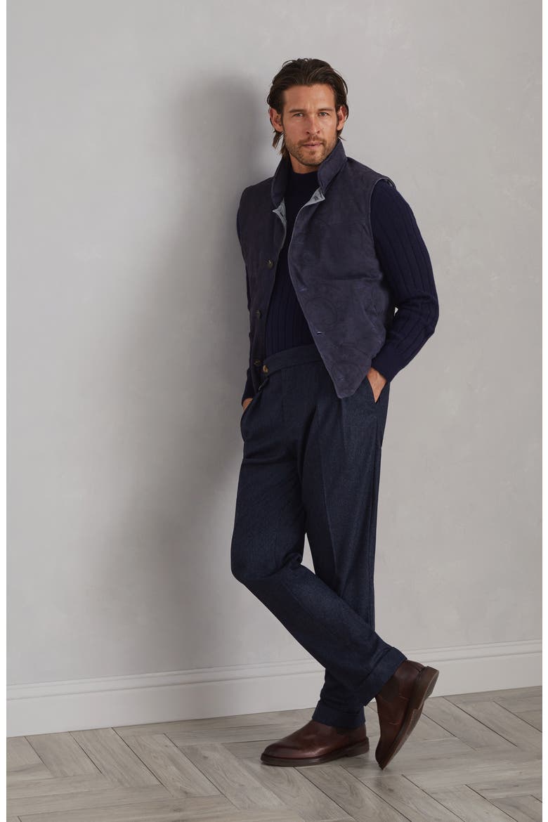 Flannel tailor fit trousers, Alternate, color, Blue