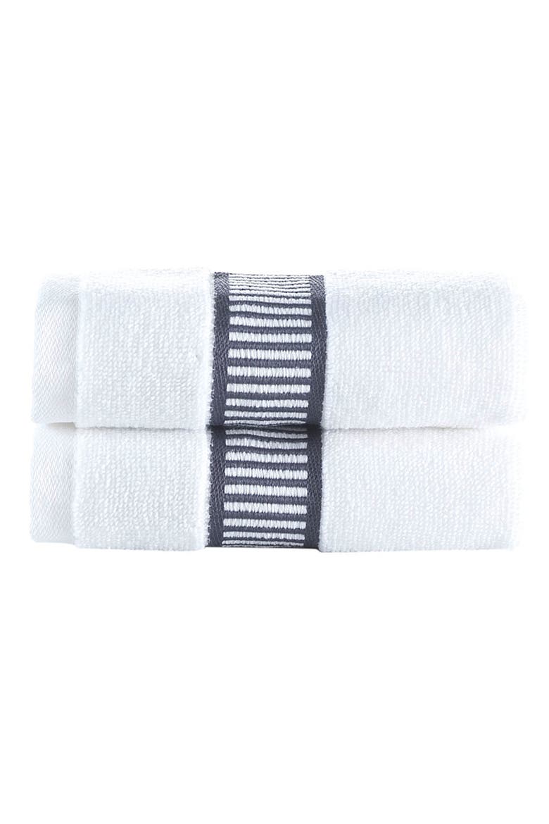 Fancy Border 2-Pack Turkish Cotton Bath Towels, Main, color, ANTHRACITE