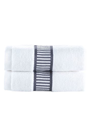 Brooks Brothers Fancy Border 2-pack Turkish Cotton Bath Sheets In Anthracite