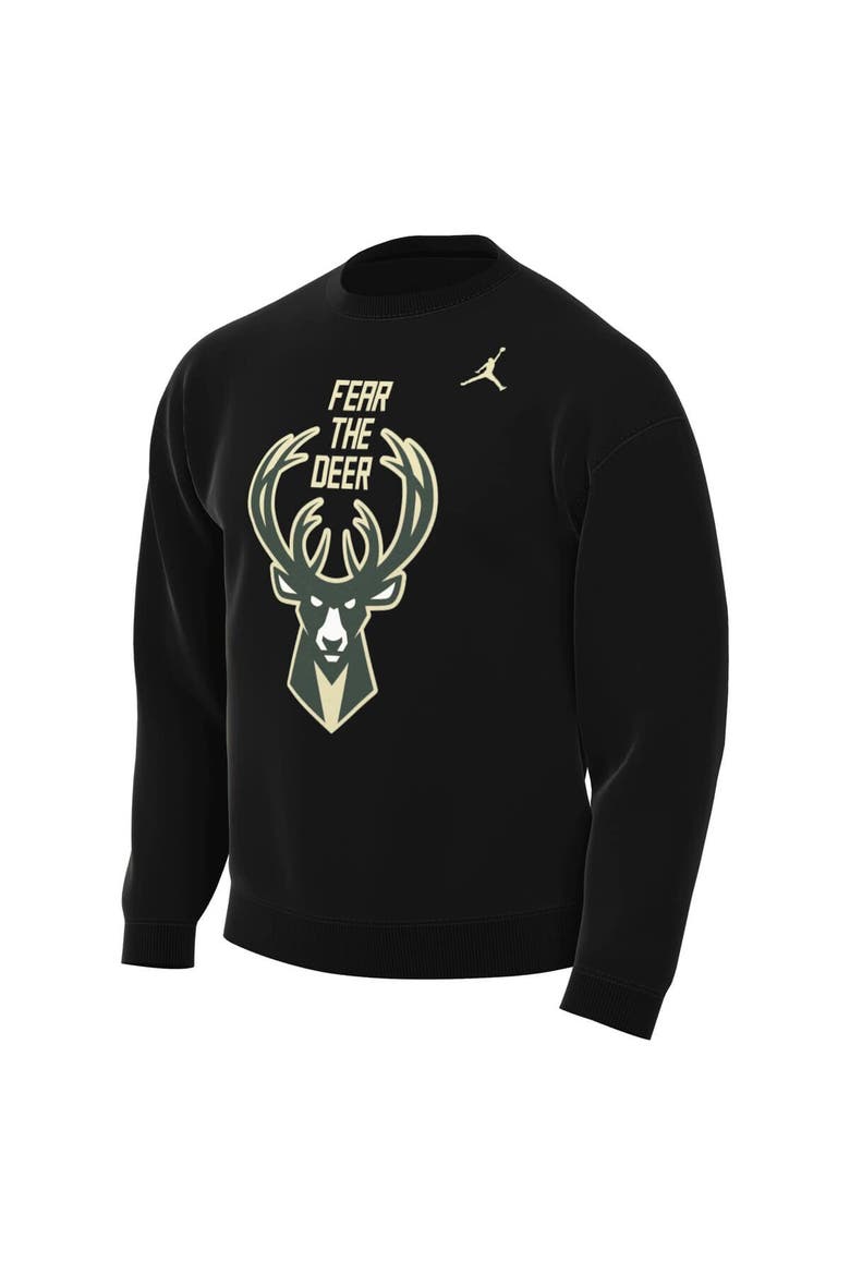 Men's Jordan Brand Black Milwaukee Bucks Statement Edition Sweatshirt, Alternate, color, Black