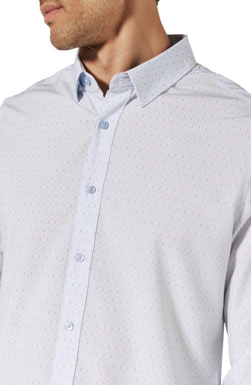 7 Diamonds Camilo Geometric Print Performance Button-up Shirt In White