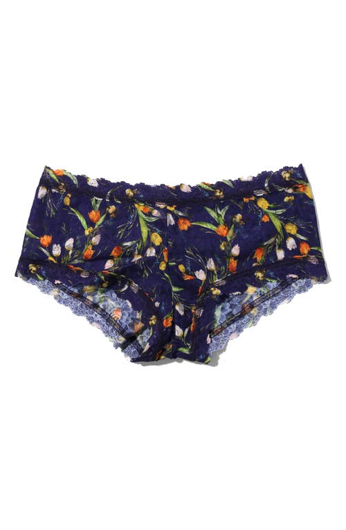 Hanky Panky Signature Lace Boyshort In Central Park Navy