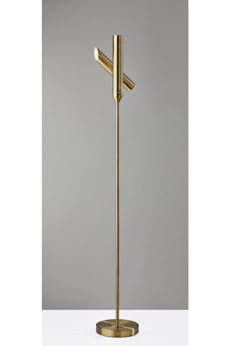 Vega LED Torchiere Floor Lamp, Alternate, color, ANTIQUE BRASS