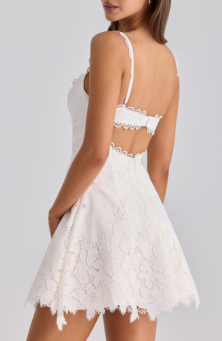 HOUSE OF CB Isla Scalloped Lace Cocktail Minidress, Alternate, color, White