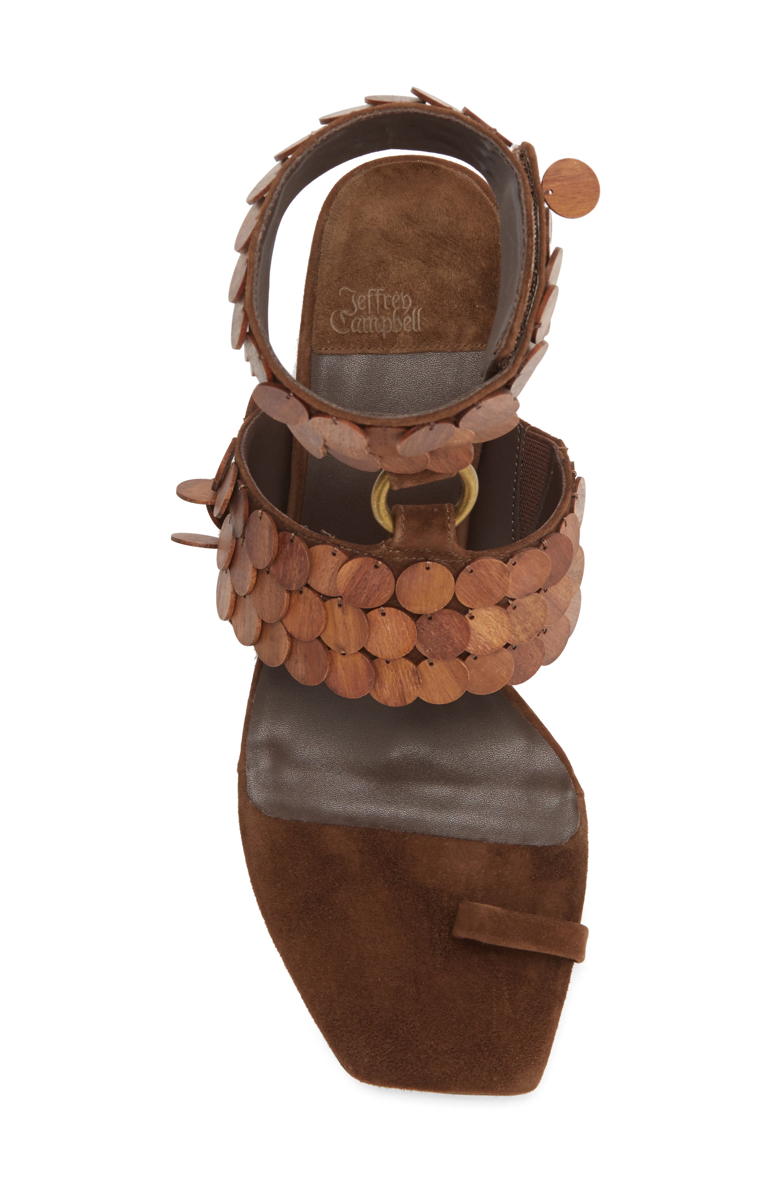 Jeffrey Campbell Coconut Ankle Strap Sandal, Alternate, color, Expresso Suede Combo