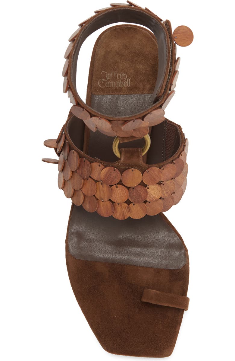 Jeffrey Campbell Coconut Ankle Strap Sandal, Alternate, color, Expresso Suede Combo