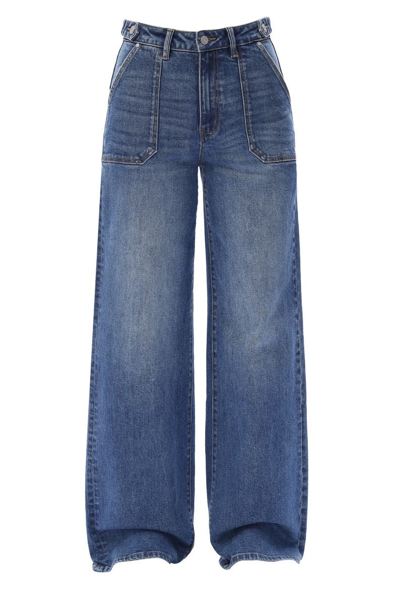 Super High Waist Wide Leg Utility Jeans, Alternate, color, MEDIUM BLUE