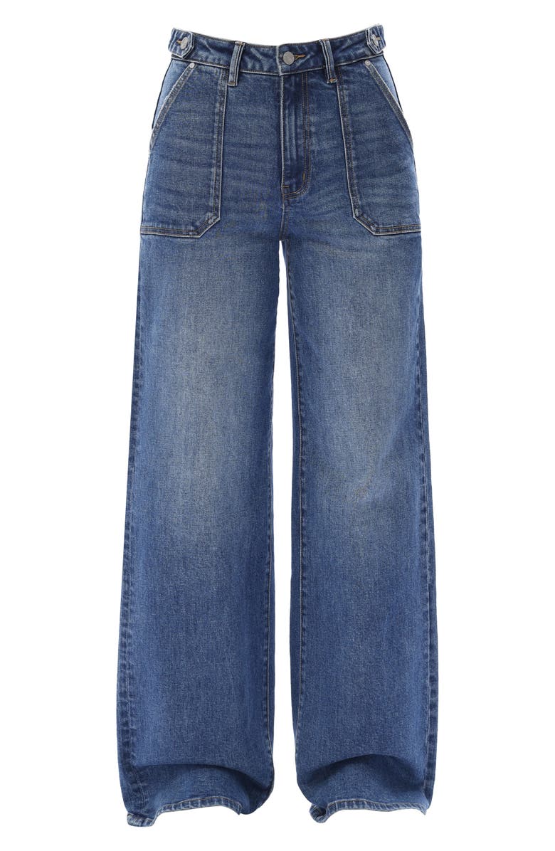 Bayeas Super High Waist Wide Leg Utility Jeans, Alternate, color, Medium Blue