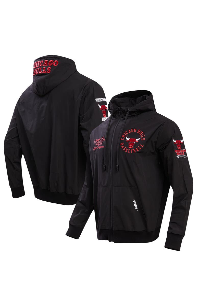 PRO STANDARD Men's Pro Standard Black Chicago Bulls Hybrid Full-Zip Hoodie, Main, color, 