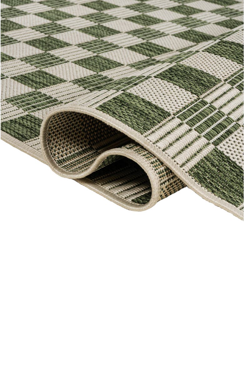 JONATHAN Y Aimee Traditional Cottage Checkerboard Indoor/Outdoor Area Rug, Alternate, color, Green/Cream