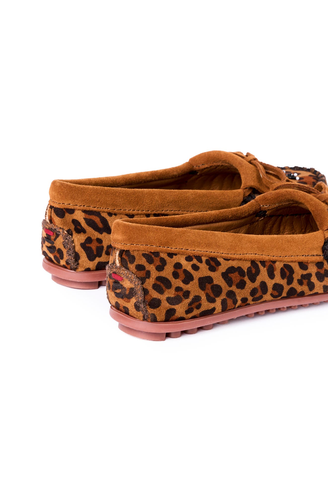 Thunderbird Animikii Moccasin Slipper, Alternate, color, TAN LEOPARD PRINT