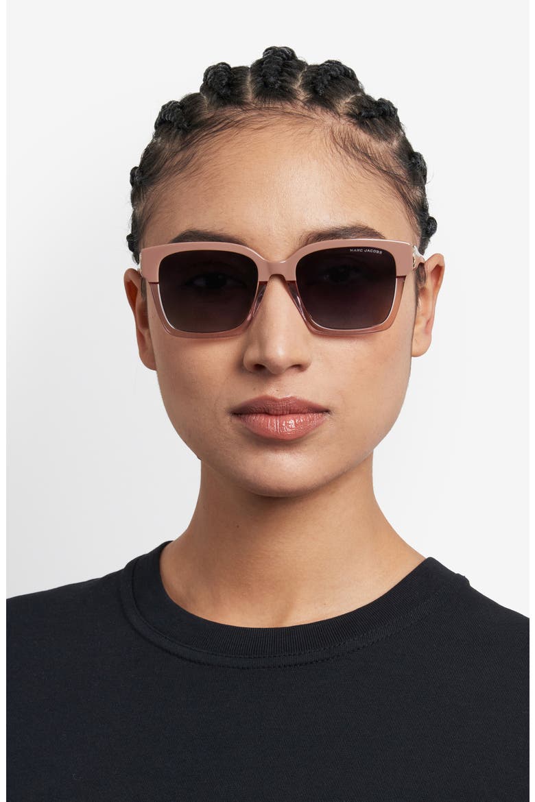 53mm Gradient Square Sunglasses, Alternate, color, BEIGE