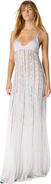 Missoni Sleeveless Long Dress In Space-dye Viscose Lamé