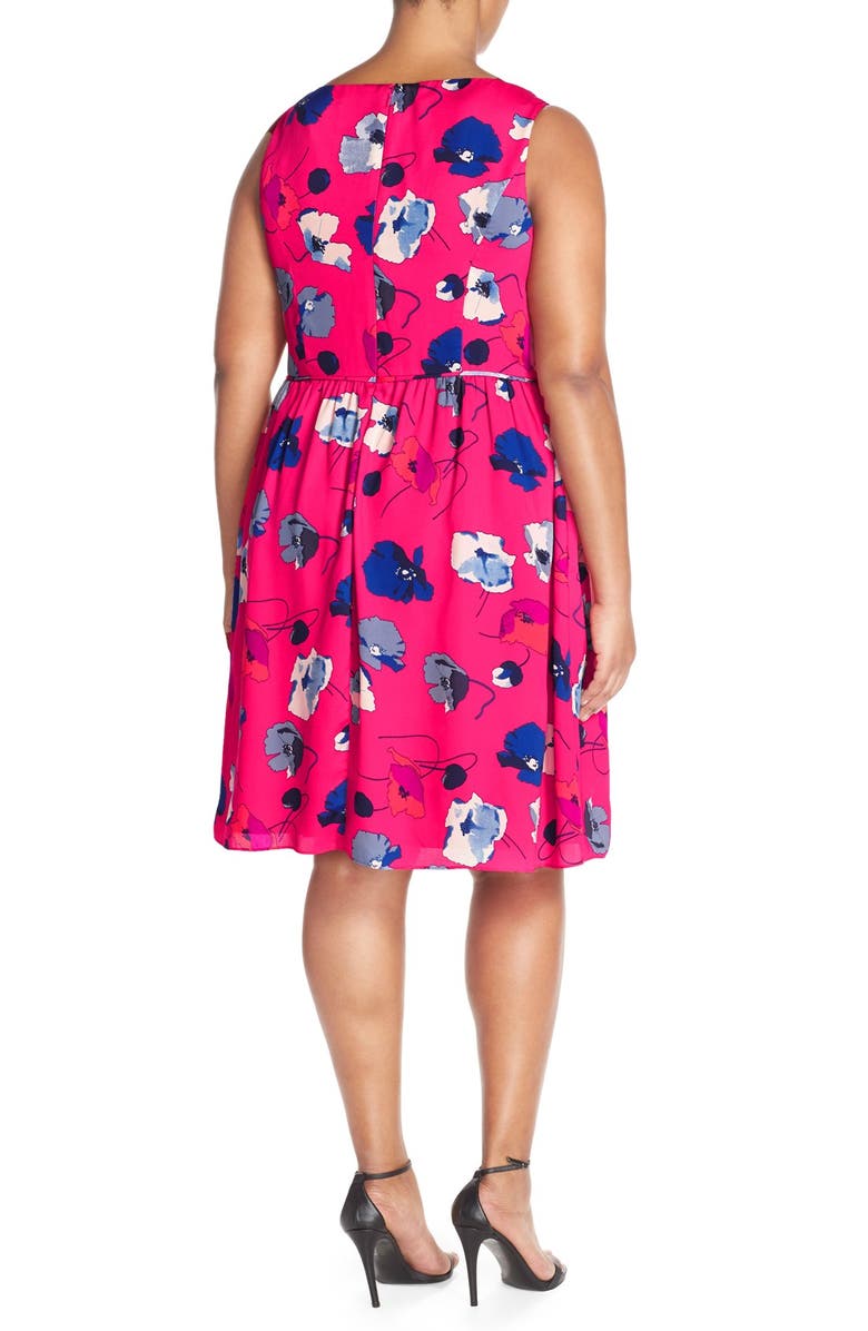Adrianna Papell 'Poppies' Sleeveless Fit & Flare Dress, Alternate, color, 