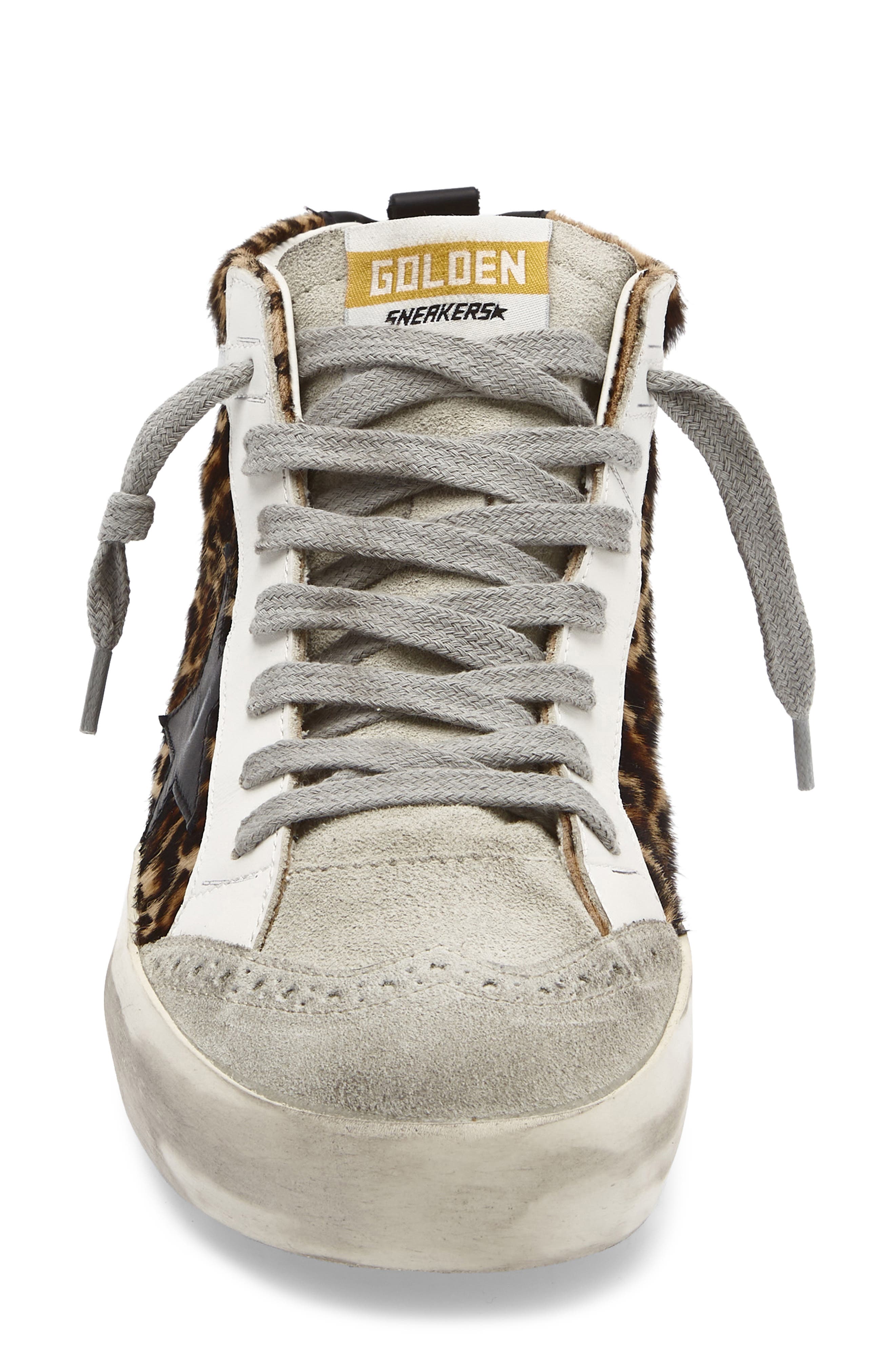 Golden Goose Mid Star Genuine Calf Hair Sneaker, Alternate, color, Leopard Print Calf Hair/Black