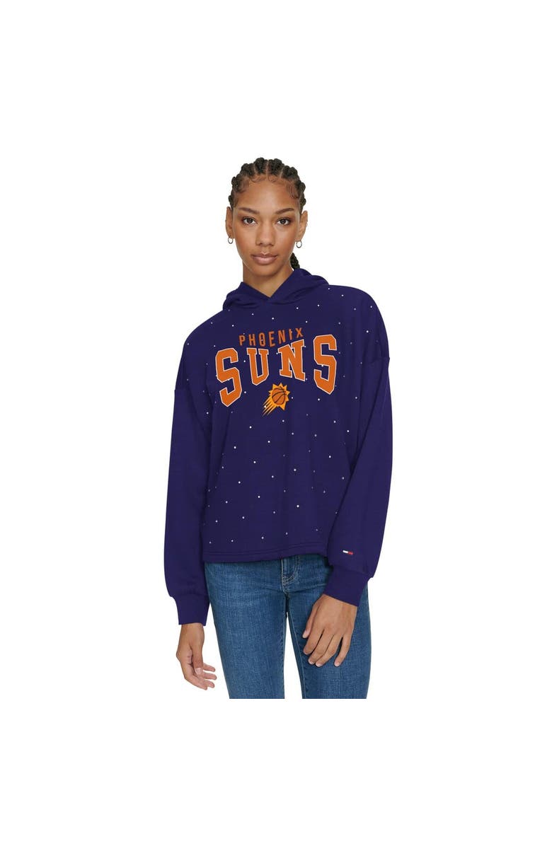 TOMMY JEANS Women's Tommy Jeans Purple Phoenix Suns Stella Cropped Pullover Hoodie, Alternate, color, Purple