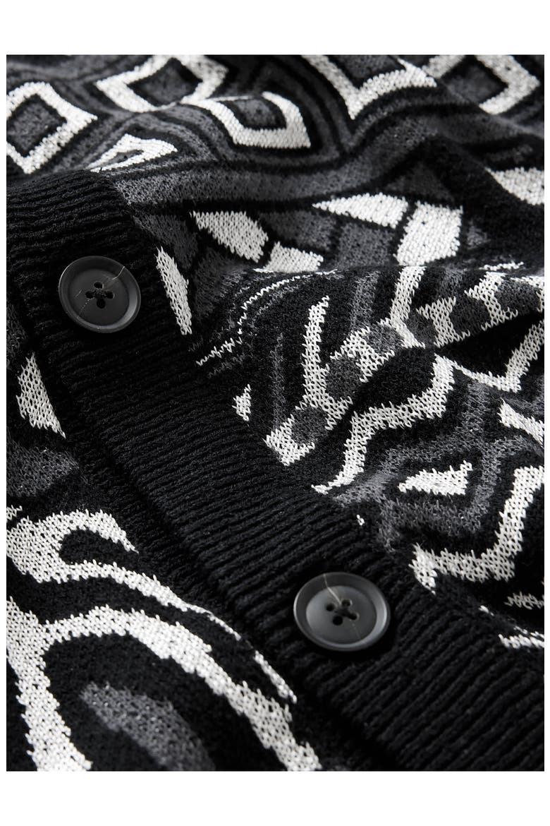 Simone Jacquard Cardigan, Alternate, color, BLACK