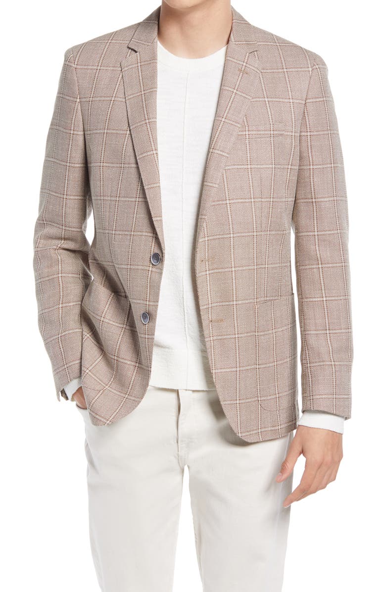 BOSS Haylon Windowpane Sport Coat, Main, color,
