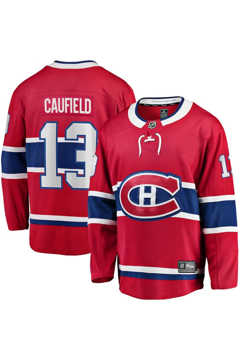 Men's Fanatics Cole Caufield Red Montreal Canadiens Home Premier Breakaway Player Jersey, Alternate, color, Red