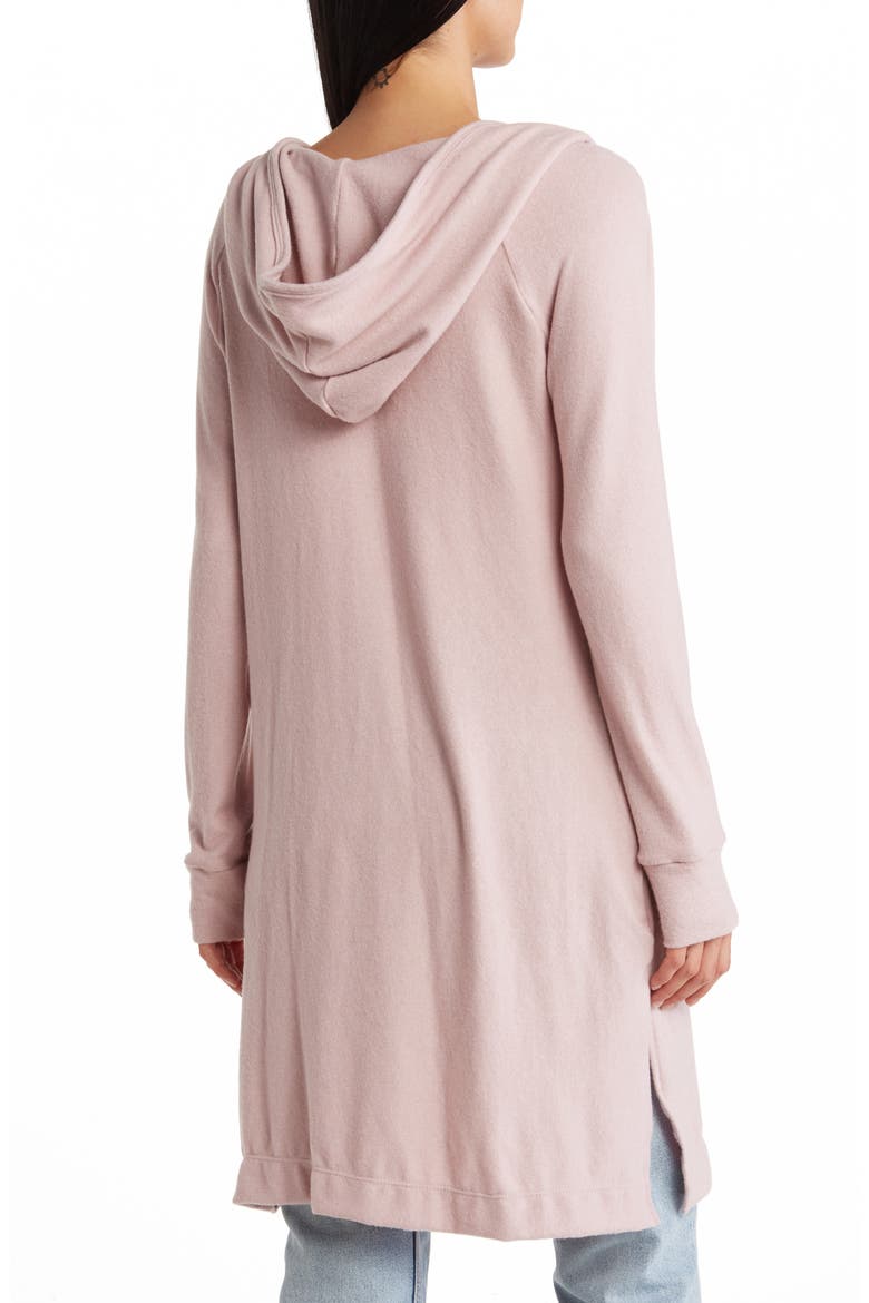 Open Front Long Cardigan, Alternate, color, GOSSAMER PINK