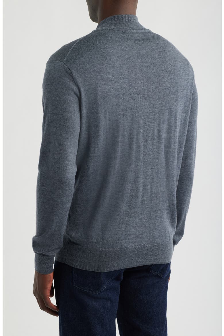 Autumn Crest Suede Trim Quarter Zip Sweater, Alternate, color, CHARCOAL