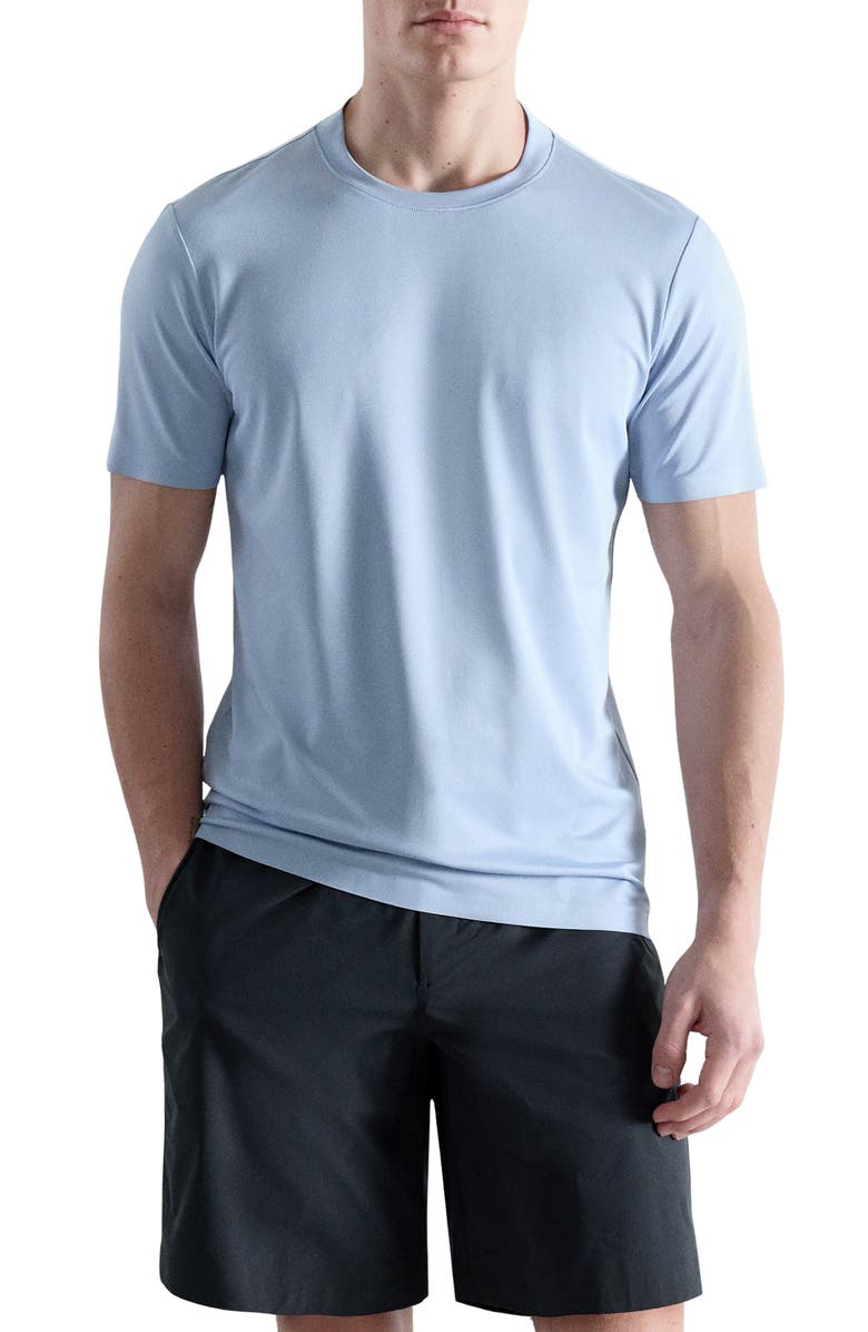 MANGO Slim Fit Coolmax<sup>®</sup> Solid T-Shirt, Main, color, Sky Blue