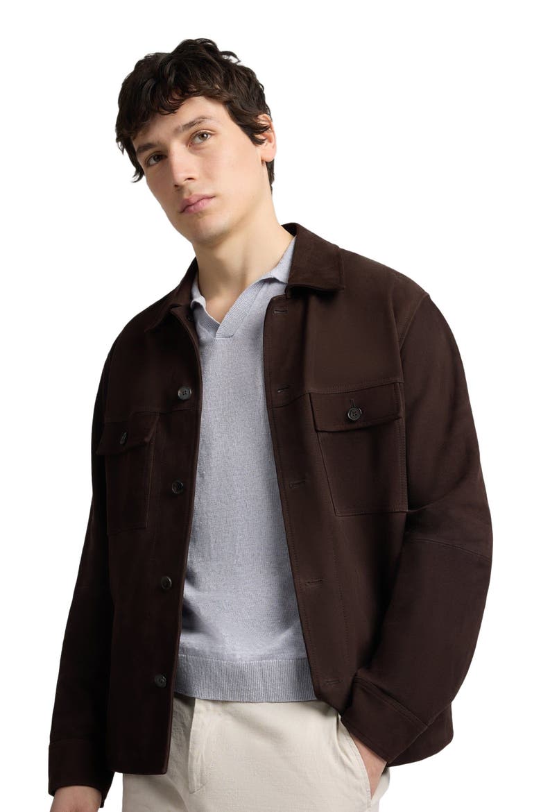 Suede Traveler Jacket, Alternate, color, Chocolate
