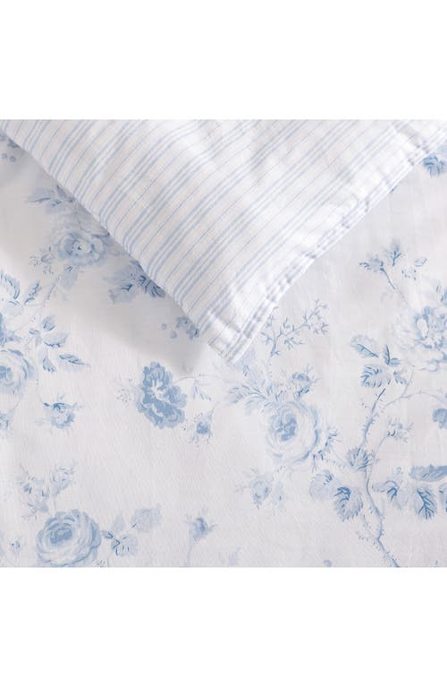 Laura Ashley Belinda Cotton Comforter Set In Chambray Blue