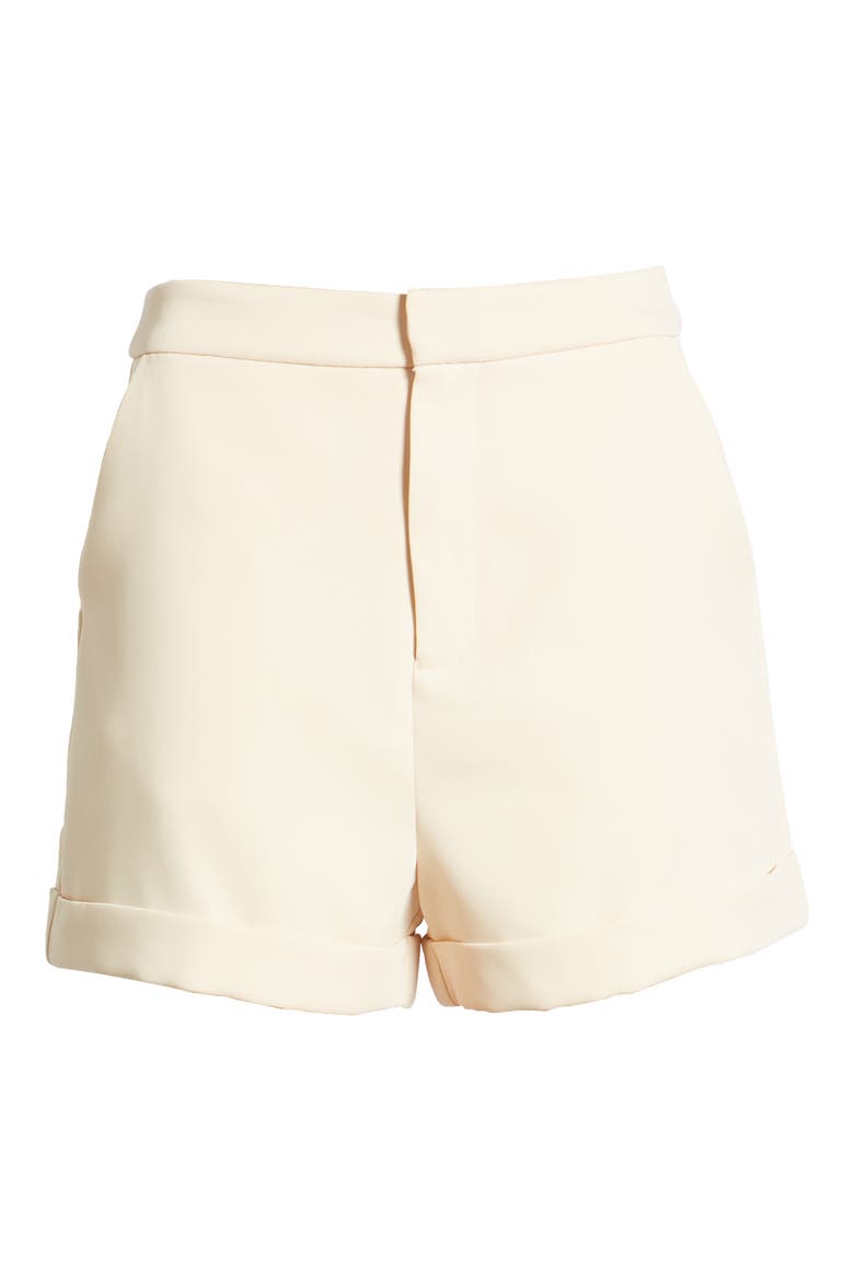 High Waist Tailored Shorts, Alternate, color, IVORY