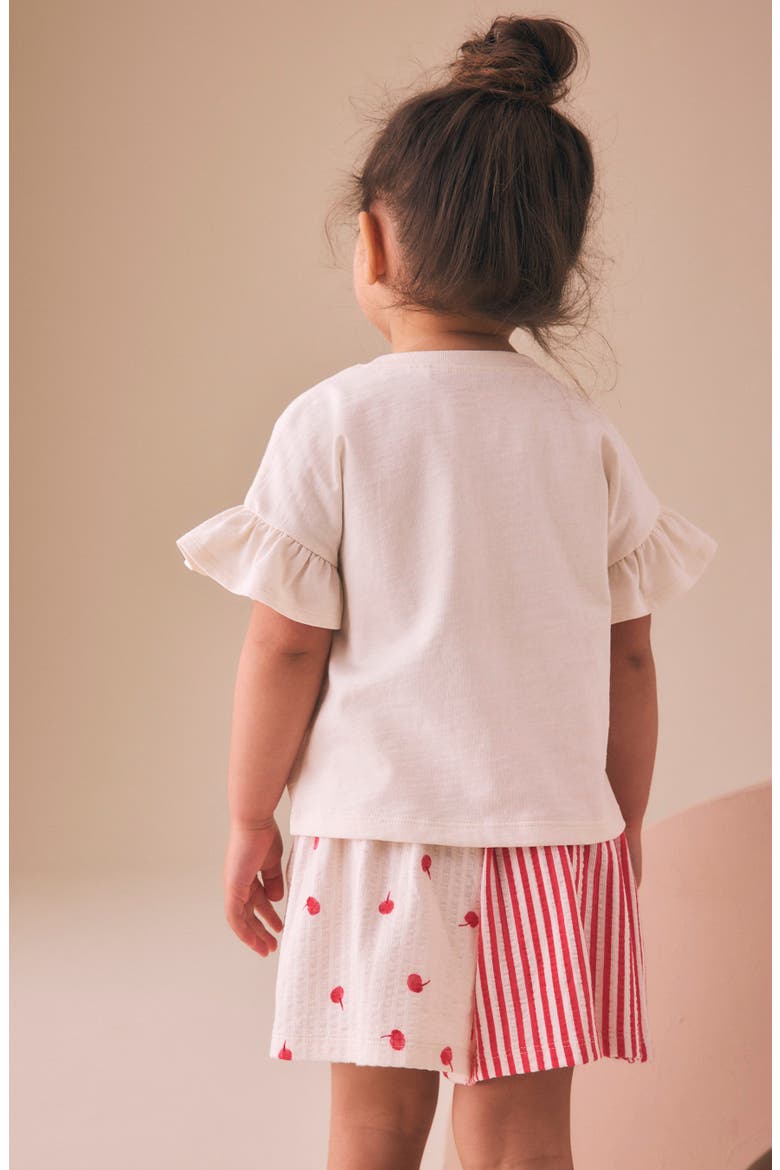 Kids' Graphic T-Shirt & Seersucker Shorts Set, Alternate, color, NEUTRAL
