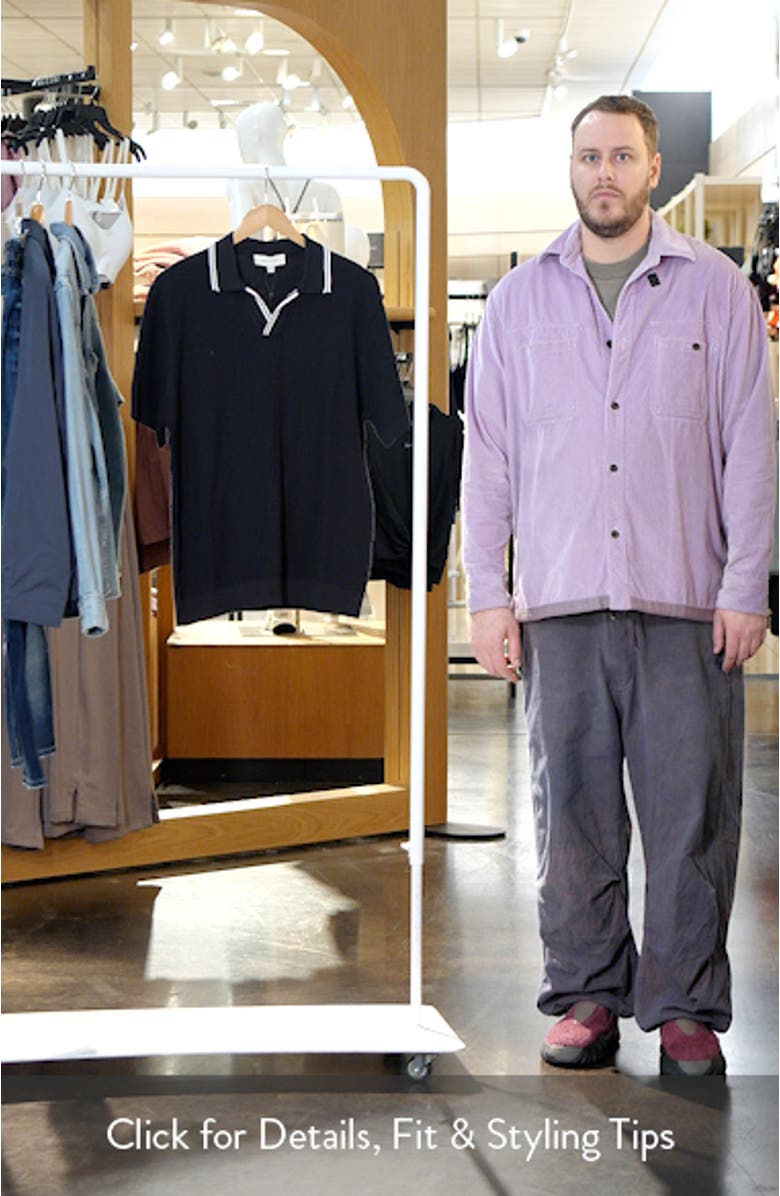 Tipped Johnny Collar Short Sleeve Sweater, sales video thumbnail