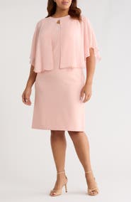 Connected Apparel Cape Midi Dress