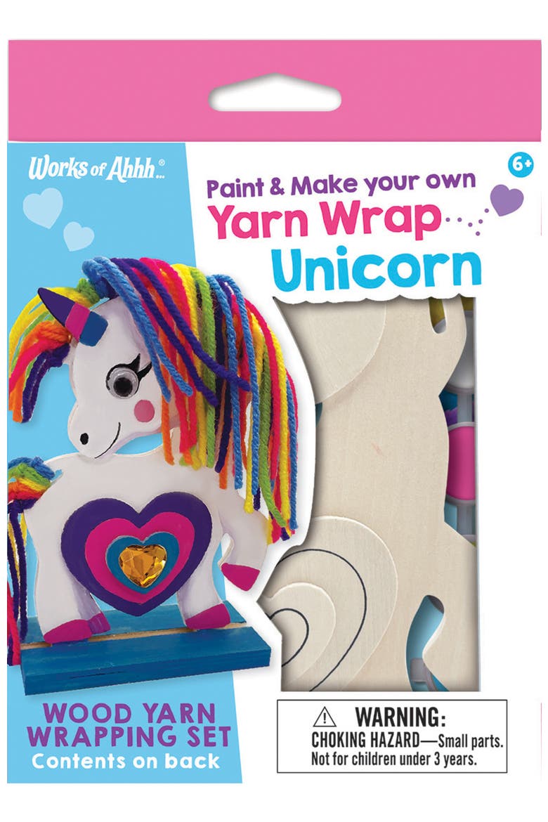 Unicorn - Wood Yarn Wrapping Craft Kit, Main, color, Multicolor