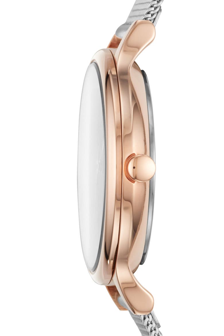 Anita Two-Tone Mesh Strap Watch, 30mm, Alternate, color, SILVER/ ROSE GOLD