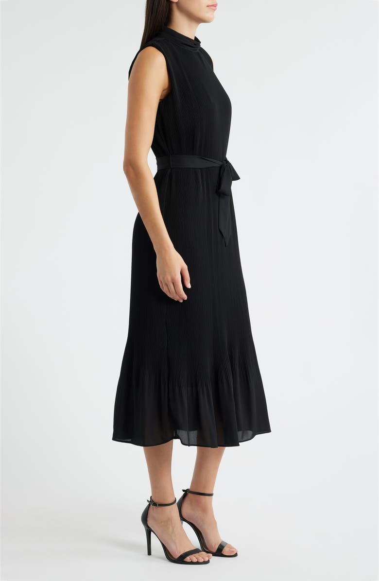 Sam Edelman Pleated A-Line Dress, Alternate, color, Black