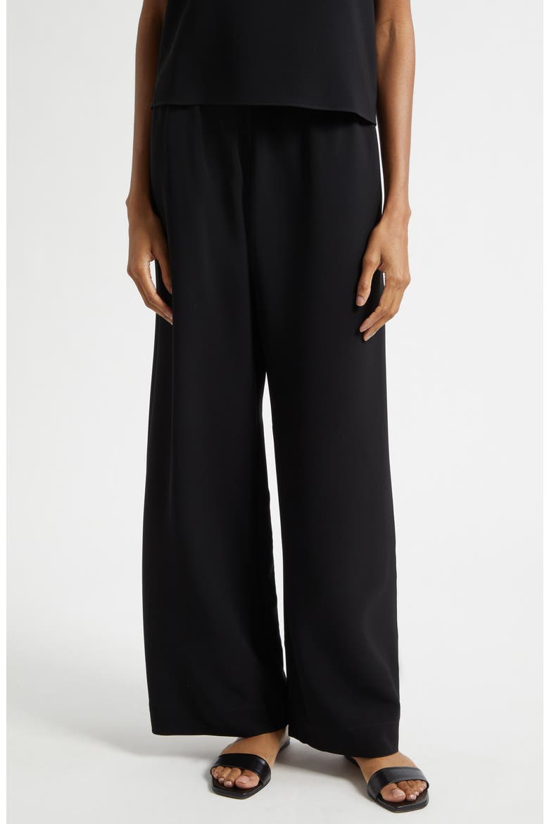 Arielle Crepe Wide Leg Pants, Main, color, BLACK