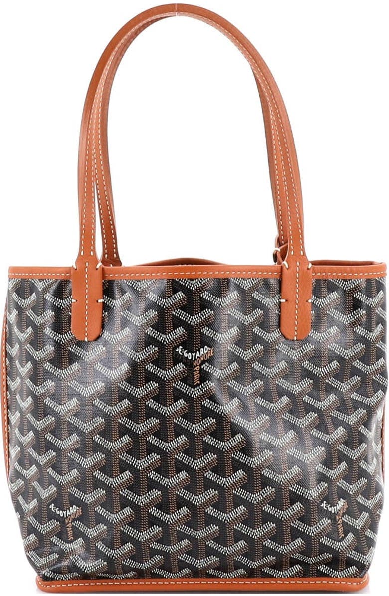 Pre-Owned Goyard Anjou Reversible Tote Coated Canvas Mini, Alternate, color, Brown