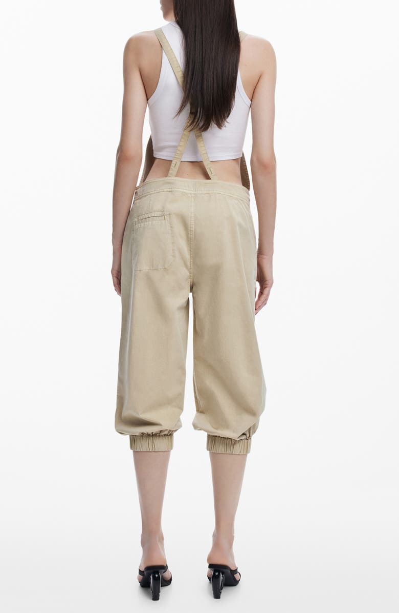 Desigual Cotton Capri Overalls, Alternate, color, Gray Brown