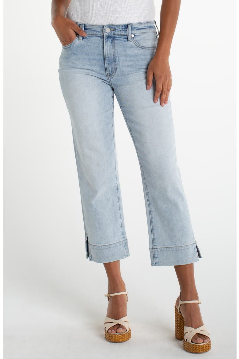 Kennedy Split Hem Crop Straight Leg Jeans, Main, color, BREAKWATER