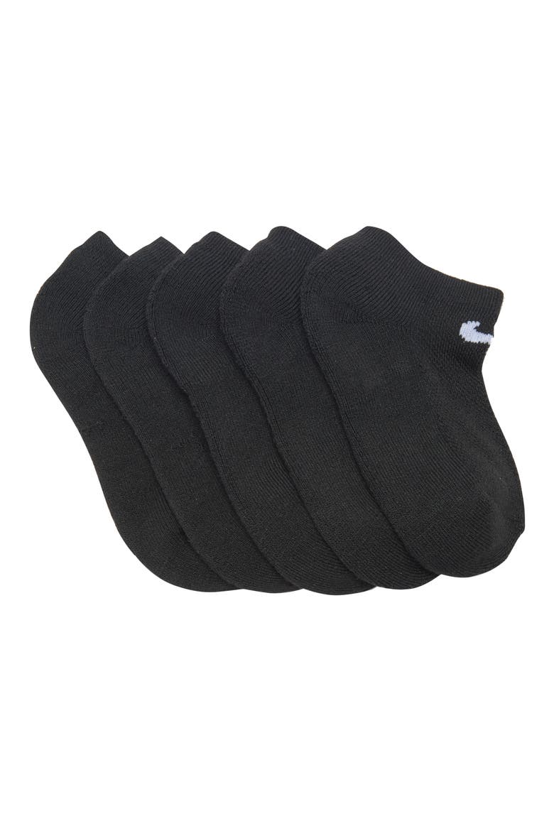 Kids' 6-Pack Mesh Cushion No-Show Socks, Main, color, BLACK