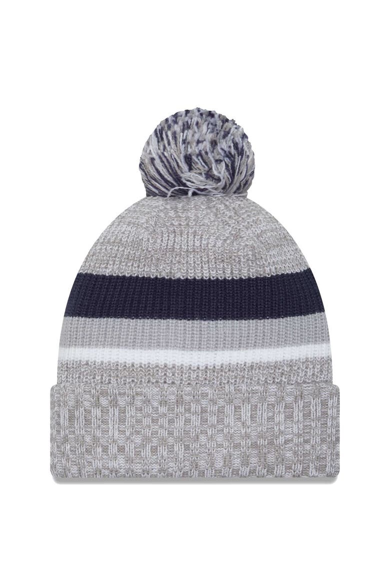 Men's New Era Heather Gray Dallas Cowboys Cuffed Knit Hat with Pom, Alternate, color, Heather Gray
