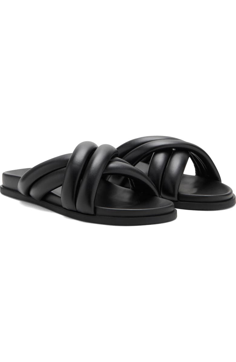 MANGO Padded Crisscross Strap Slide Sandal, Main, color, Black
