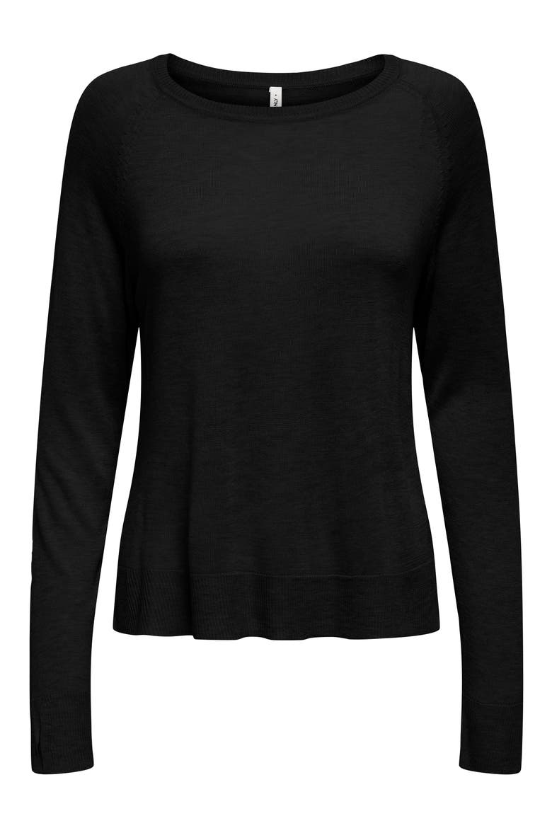 Vienna Long Sleeve Knit T-Shirt, Alternate, color, BLACK